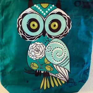 COPY - BOHO OWL ZIP TOP TOTE BAG